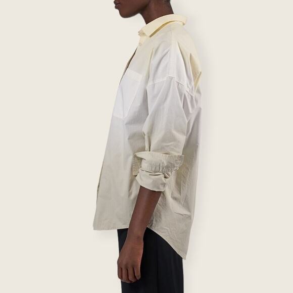 NWOT | ATM | Ombré Poplin Button Down Shirt | Yellow | Large - Picture 7 of 16